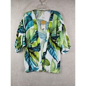 Fiory Beach & Street Women's Kimono Leaves Swim Cover Size M $140